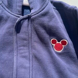 Kid's Disney World Jacket Blue Mickey Mouse Ear M Zip Walt Embroidery Theme Park
